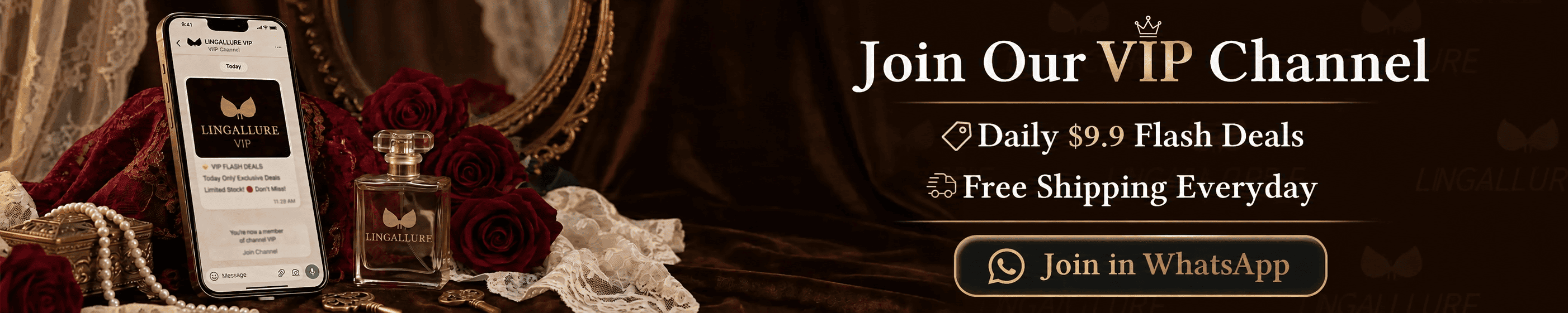 Join our VIP WhatsApp channel for daily flash deals and free shipping offers